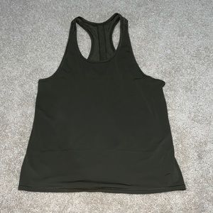 Dark green lululemon tank with slit in the back